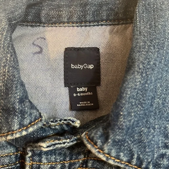 baby GAP denim blue jean jacket for baby 0-6mos EUC snap button close soft denim - Picture 5 of 8